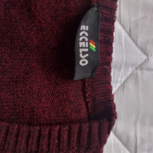 Men's sweater burgundy size L, like new, 50% merino wool 50% acrylic