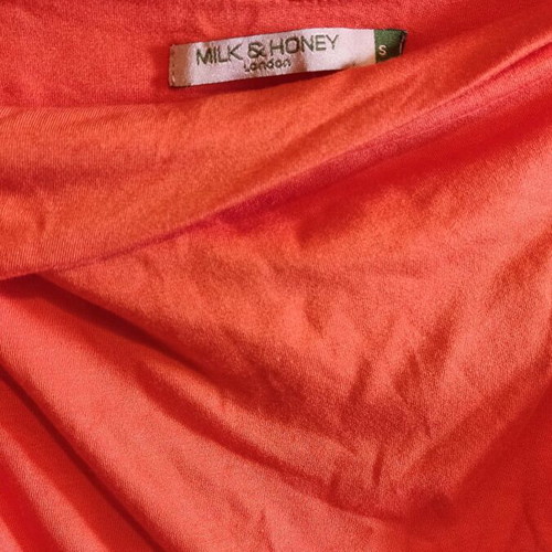 Orange skirt with high slit, new, size S, Milk and Honey London