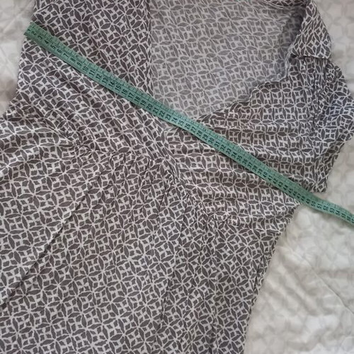 Benetton blouse dress size M/L like new, soft fabric, white and gray
