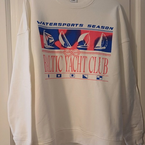 Zara sweatshirt like new, white with multicolor design