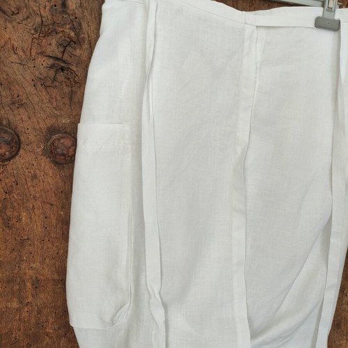 Sisley White Linen Wrap Mini Skirt Size 38 Like New