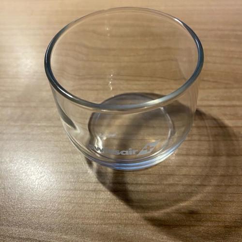 Collectible glass tealight holder Swissair like new