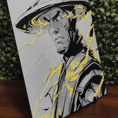 Mortal Kombat Raiden Hueforge 3D printed embossed portrait new