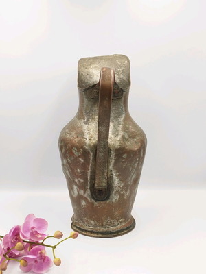 Copper Hand-Forged Rustic Water Pitcher Used