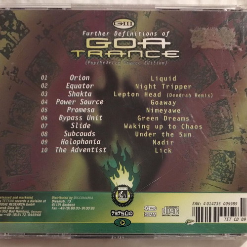 Further Definitions Of Goa Trance CD used, electronic music