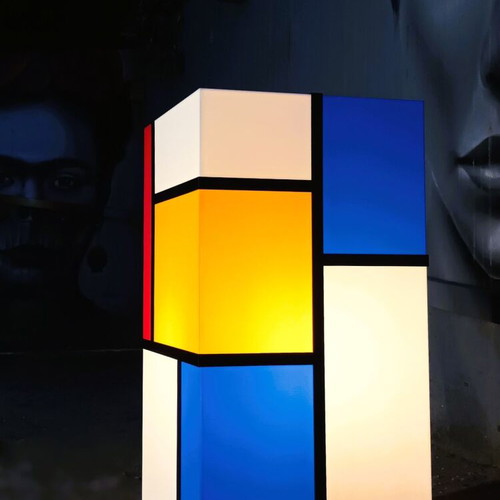Floor Lamp Homage to Mondrian LED New, Premium Plexiglass Design