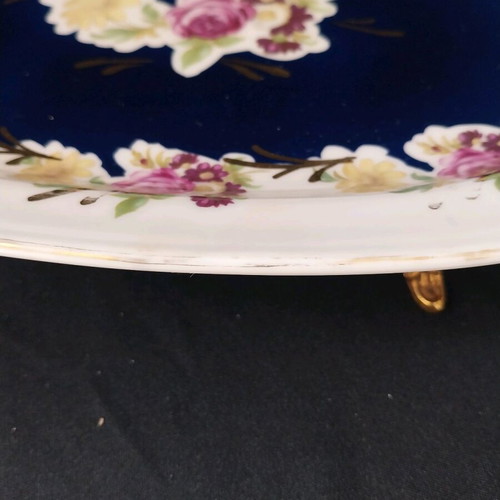 Vintage Furstenberg Germany serving platter with metal base