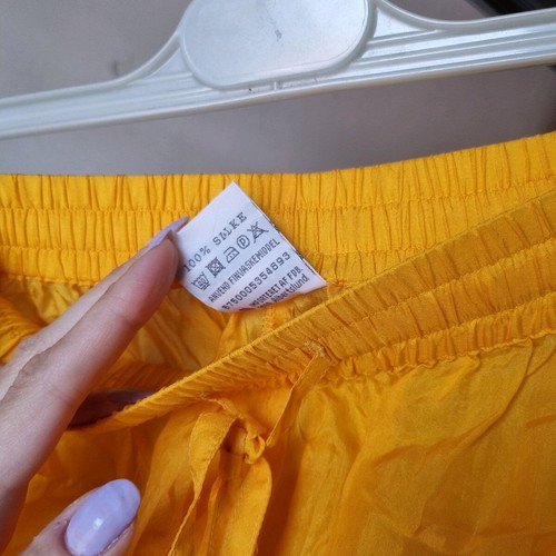 Avanti silk pants size S like new, high waist, yellow