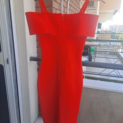Midi dress red, like new, elastic, size S