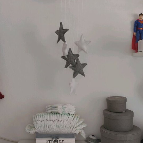 Hanging decoration for children's room white and gray like new