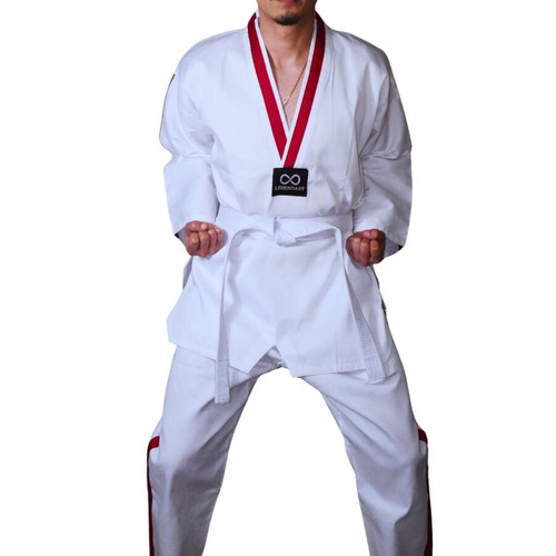 Legendary Taekwondo Dobok Set White with Red Stripe