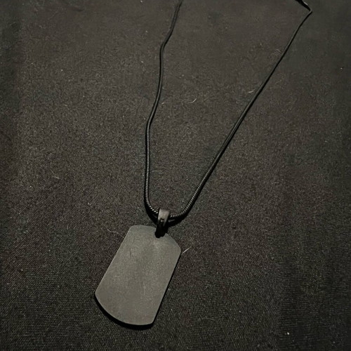 Black dog tag new with engraving option