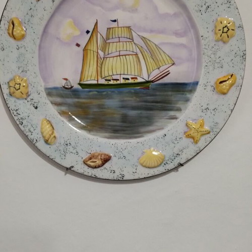 Decorative plate set 2 pieces, 15 cm diameter, new