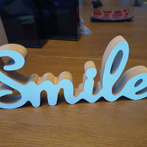 Decorative letters Smile like new, MDF white