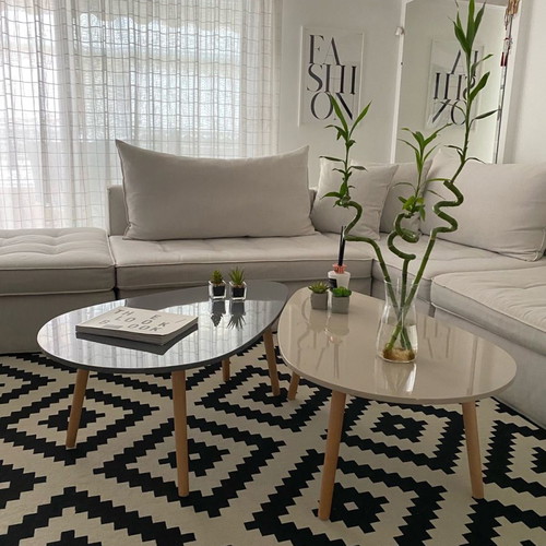 Coffee table set new in gray and ecru color