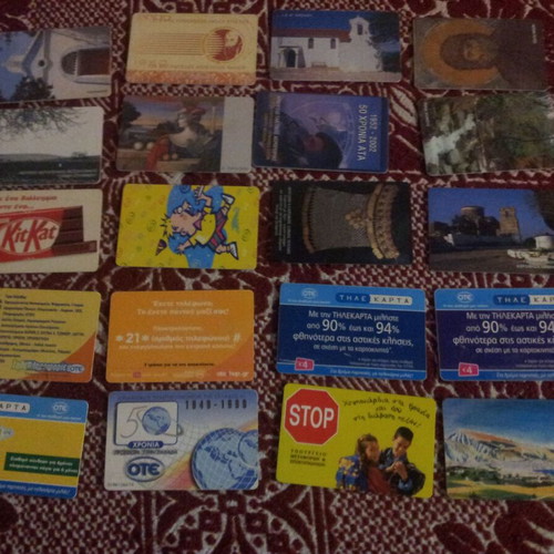 Phone cards used, pack of 20 pieces
