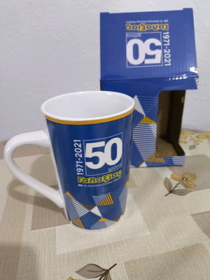 Collectible 50 Years Galaxias Mug new, glass
