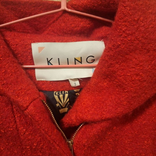 Kling jacket with hood like new, red size M