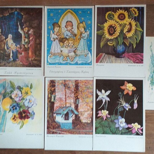 Collectible postcards like new, set of 9 from the "Mporeis" organization