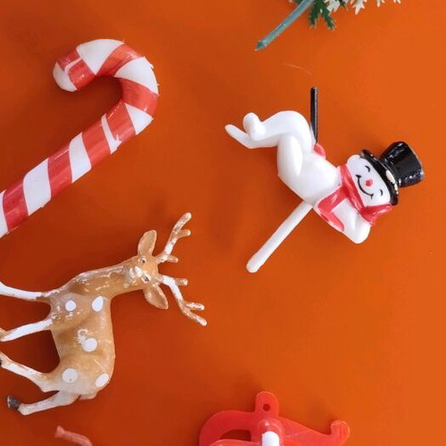 Christmas decorations used for cake topping and more