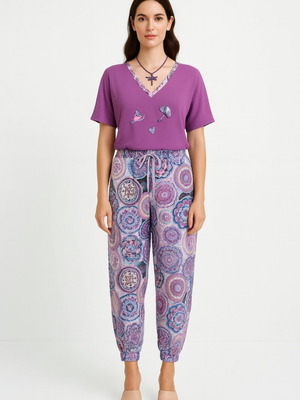 Boho Set Blouse and Pants with Dragonfly Necklace Limited Edition