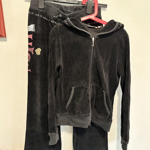 Juicy Couture velour kids set black with sequins, age 12