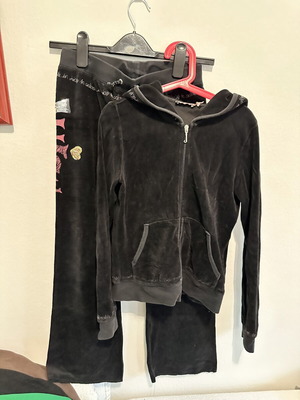 Juicy Couture velour kids set black with sequins, age 12