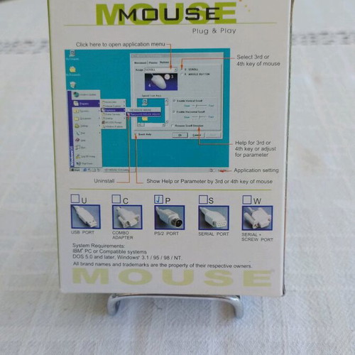 Wired PS/2 Mouse new vintage with ball