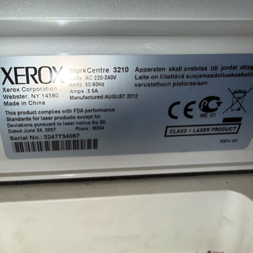 Xerox all-in-one printer used, print copy scan, good condition