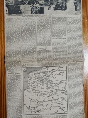 World War II 1940 collectible newspaper scraps used, set of 12