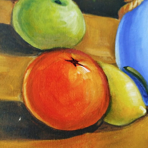 Still life painting with fruits by Ch. Koiliaris like new