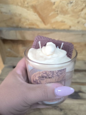 Handmade soy candles in various designs