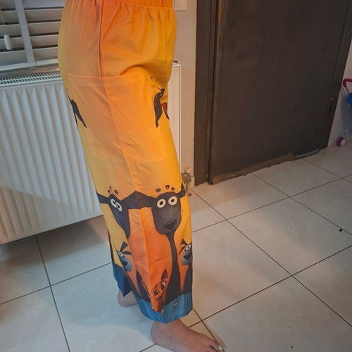Playful women's wide pants size M new, multicolor