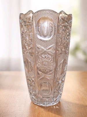 Vintage Bohemian Crystal Vase 30cm like new