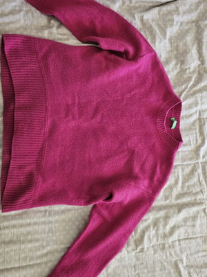 Benetton wool sweater used, size L, pink