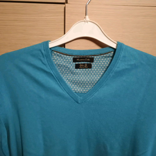 Massimo Dutti men's V-neck turquoise blouse like new size M