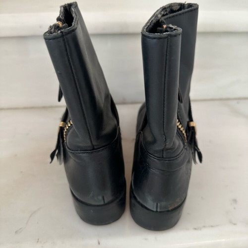 Zara black low leather ankle boots used, size 37