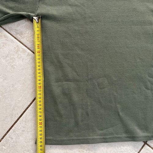 Oversized khaki waffle knit T-shirt, M/L