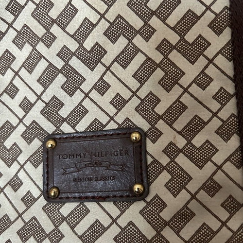 Tommy Hilfiger fabric handbag like new, beige and brown