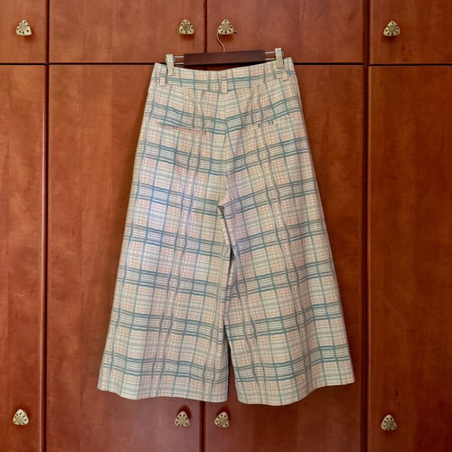 Never on Sunday checked culotte pants, size S, retro summer style