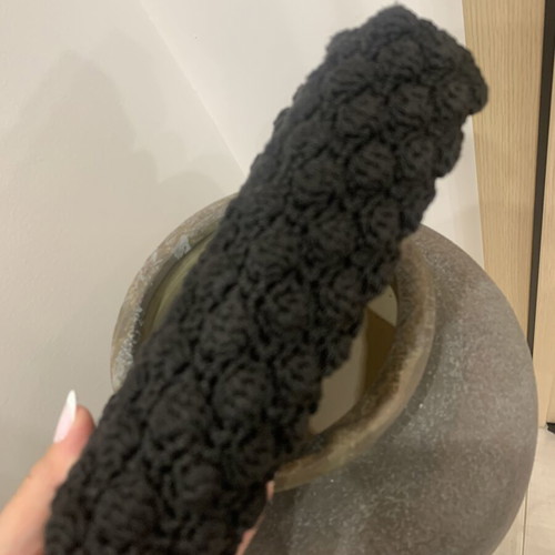 Handmade knitted wallet like new, black, with coin and card compartments