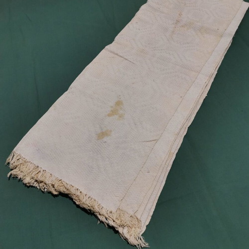 Woven piqué blanket used with wear from 1930 era