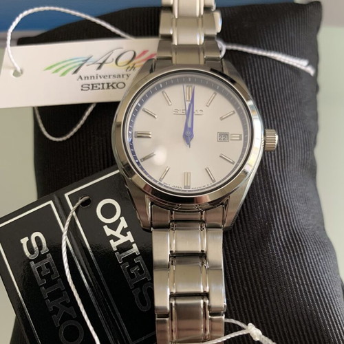 Seiko 140th Anniversary Ladies Watch like new, white and blue