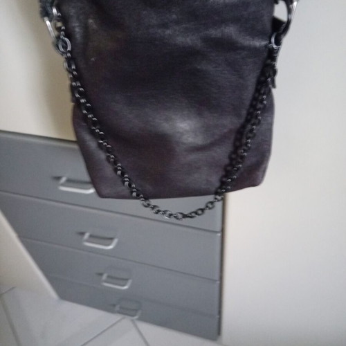 Diesel crossbody bag used, black and silver with chain