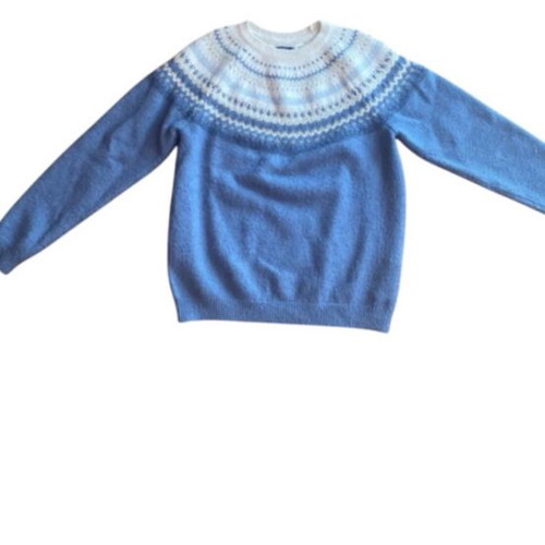 Okaidi Blue Fair Isle Knit Sweater, size 158 cm, 13 years