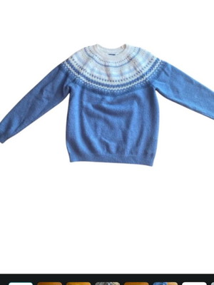 Okaidi Blue Fair Isle Knit Sweater, size 158 cm, 13 years