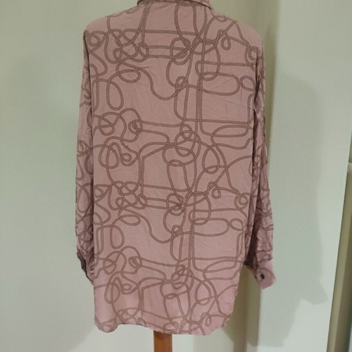 I Say Pink Shirt With Wing Sleeves And Rope Print New
