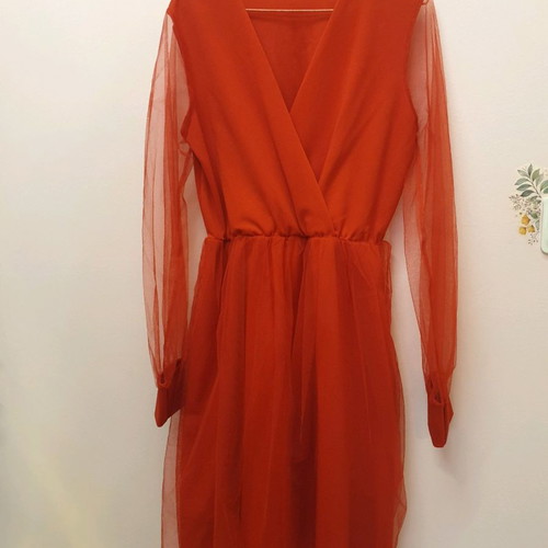 Dress with tulle new, red, size M