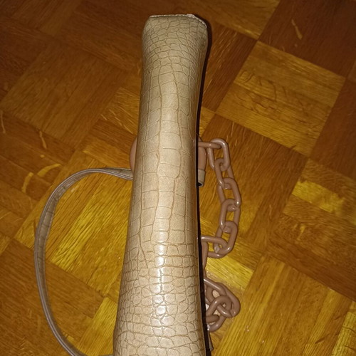 Leather shoulder bag new, beige