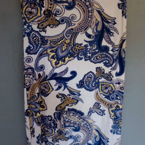 Summer dress size M like new, white with blue details